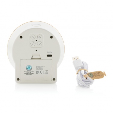 Logotrade promotional item image of: Utah RCS rplastic and bamboo LCD desk clock